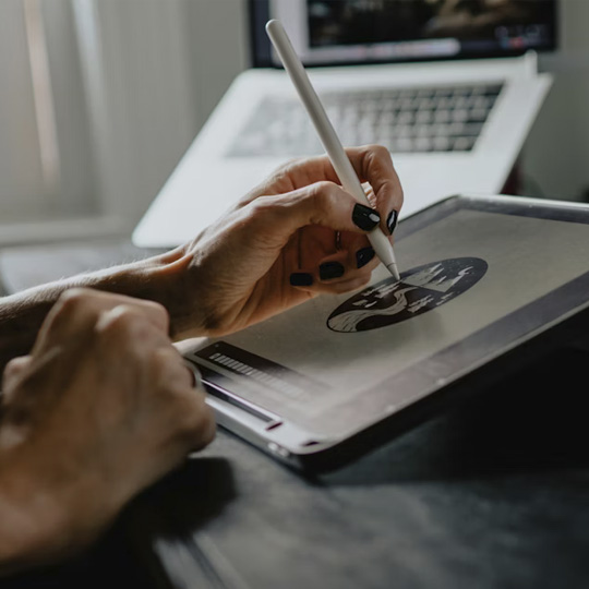 <br><audio controls src='/audio/tablet.mp3'></audio><br>Sounds of the stylus of my graphics tablet drawing on its surface. I use these two together whenever I illustrate.<br>Sikkema. K (2021). person holding silver fork on white paper. Unsplash. https://unsplash.com/photos/person-holding-silver-fork-on-white-paper-Dx1b5ucschA