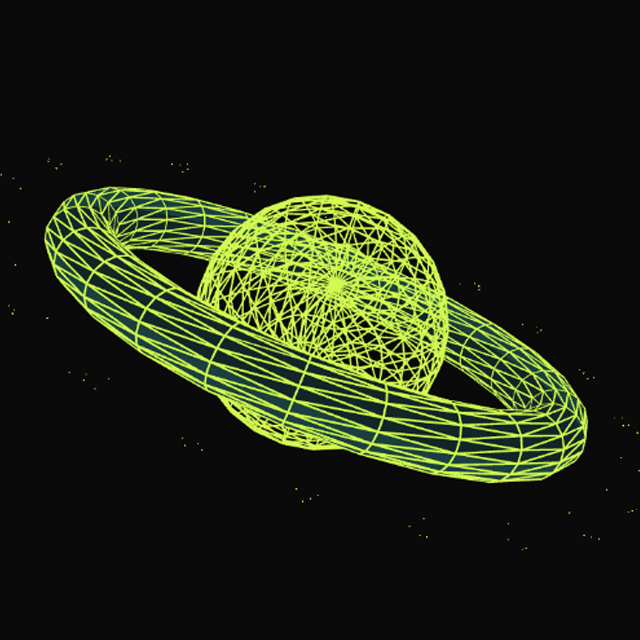 <a href='https://editor.p5js.org/Orzrihh/full/fEDQbqUDc'>Link to Sketch</a><br> I had the idea to build an actual scene with some 3d shapes, and ended up creaing a reactive shape that looked like Saturn. I also added some small reactive particles that mimicked tiny debris to orbit the sketch.