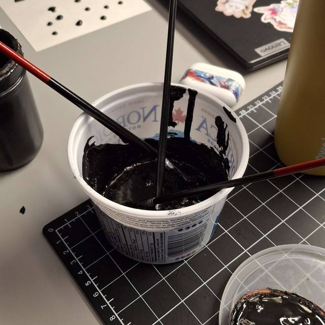 A majority of the interactive posters I created for this activity were painted using conductive paint. This subtance is a unique way to create conductive creations since it's easy to create visuals to expiriment with.