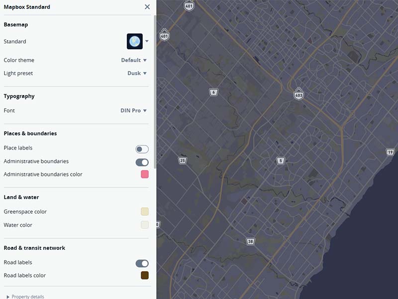 This was my first time using mapbox, so I played it mostly safe and adjusted the light presets just to get an idea of what the program was capable of
