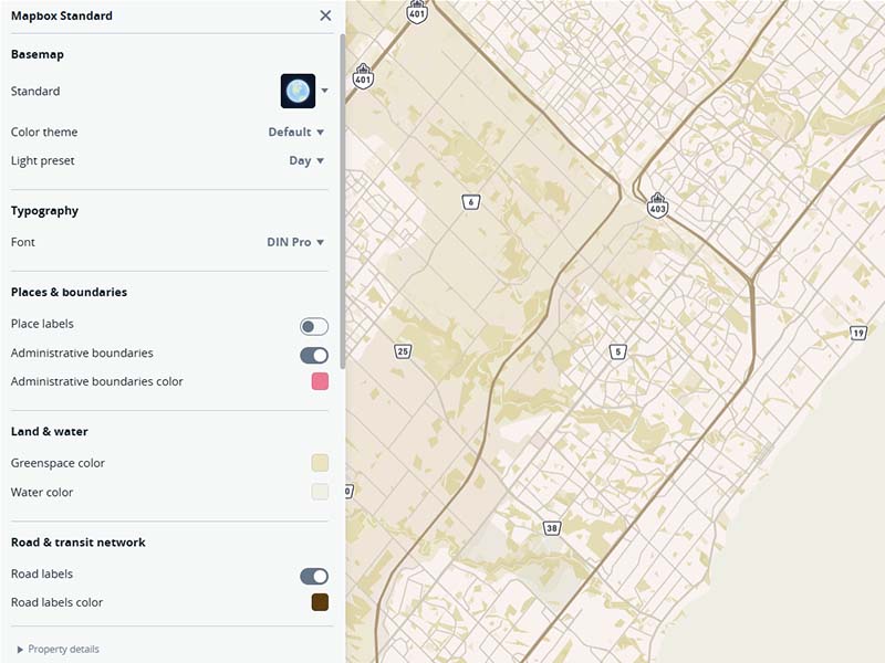 This was just seeing if I could imitate the style of the map of the brewery shown in class. I didn't use cartogram at this point so I tried to match colors using my eyes. I was drawn to that exmaple due to the style choices and wanted to see how it could look like in a map I styled.