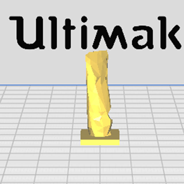 This was a model I ended up printing out, so I had to put it through Cura. Cura is really helpful since it can point out errors with models to helpe me fix them if there are any issues. Since this model was so small I didn't have any problems slicing it. 