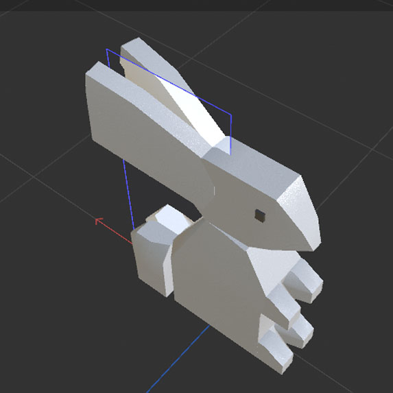 Another pain point was the width of the rabbit. I measured most of lengths to be accurate to the real object, but after I finished the model came out a bit thinner and flatter than the original rabbit. Also the arms and legs don't extend as much as I'd like them too