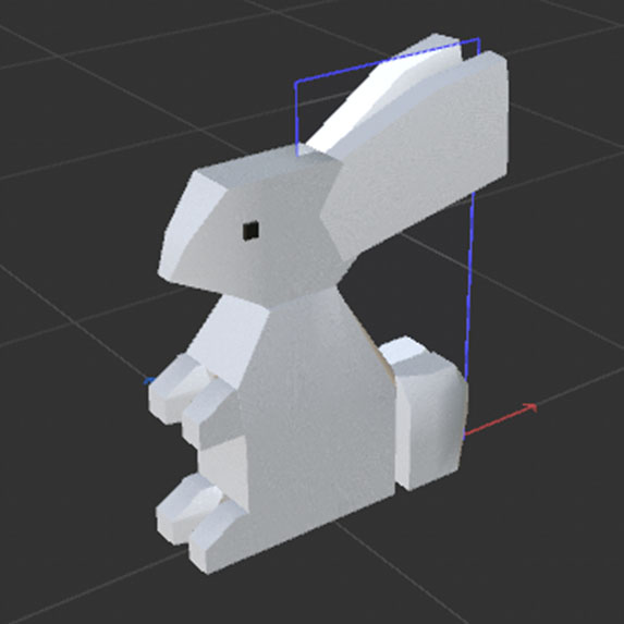 Since this was one of my first times trying to edit a poly object it took some getting used to, but because the rabbit was geometric it made editing straightforward