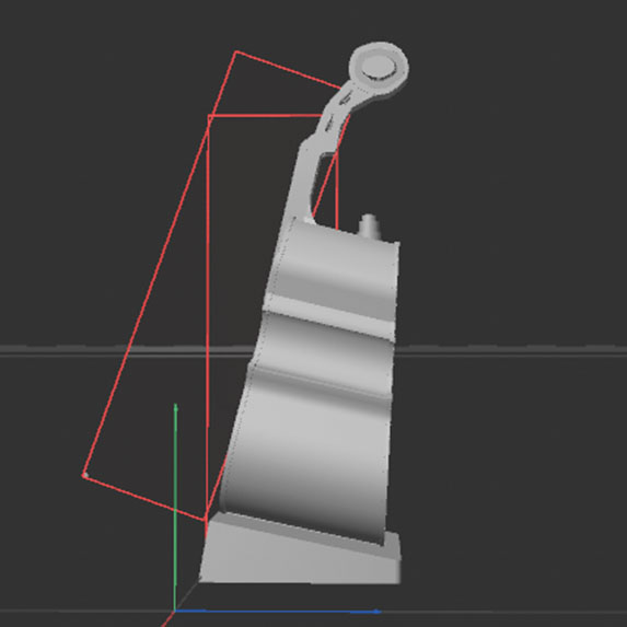 The original object is at a slight angle, guitar and all, so I had to rotate the the polygon on the back of the guitar to look balanced on the slanted base